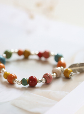 民族风国风景德镇陶瓷手串新中式