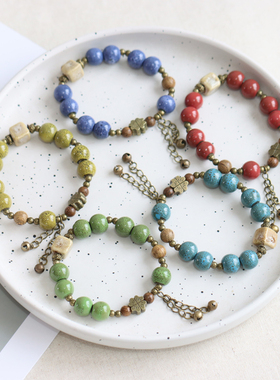 民族风景德镇陶瓷手链国风手串