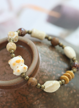 新中式景德镇陶瓷手串文艺招财猫