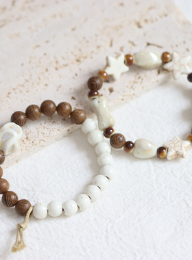 景德镇文艺陶瓷手链森系瓷手串