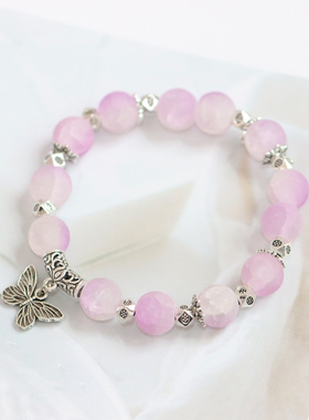 小清新琉璃珠手串女国风蝴蝶手链