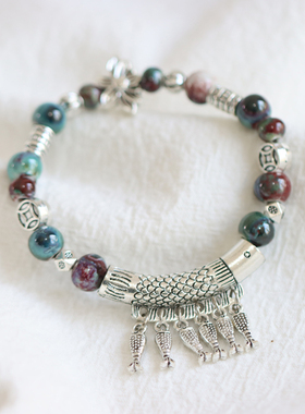 新中式国风景德镇陶瓷手链手串