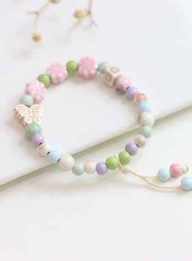 小清新景德镇陶瓷珠子手串手链