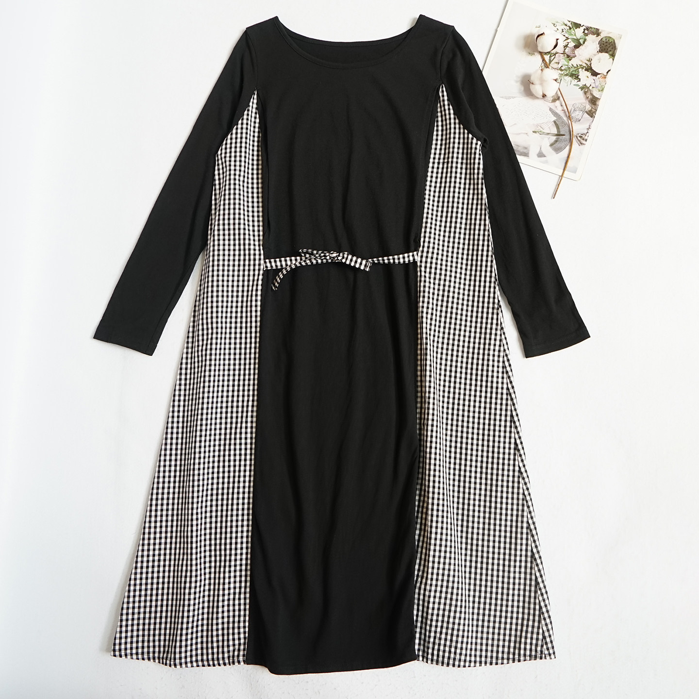 日系女士孕妇装哺乳装产前产后纯棉连衣裙春秋季拼接款裙子Q75,淘宝优惠券,粉丝福利购,淘宝优惠卷