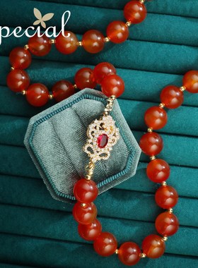 special红玛瑙女小众不撞款项链
