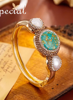 SPECIAL欧美女菱镁矿石淡水珍珠