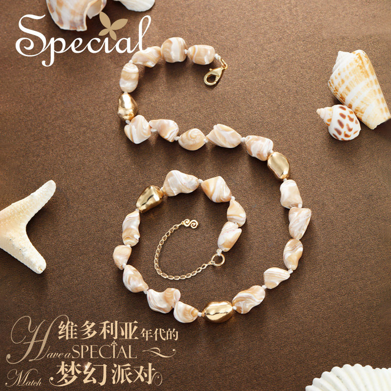 special欧美贝壳海螺衬肤潮锁骨链 special品牌项链