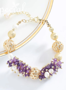 SPECIAL淡水珍珠紫水晶复古手饰