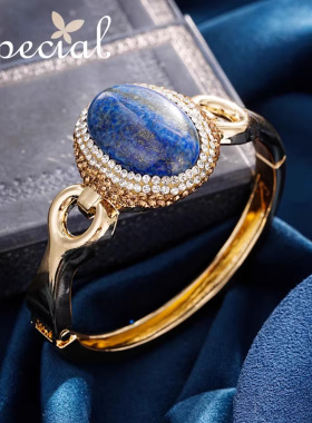 SPECIAL欧美女青金石开口手镯