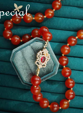 special红玛瑙女小众不撞款项链