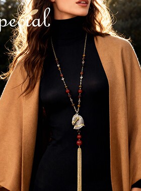 2026马年生肖虎眼石玛瑙毛衣链