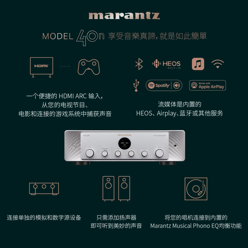 Marantz/马兰士 日本进口Model 40n 数字无损流媒体hifi2.1功放机 - 图3