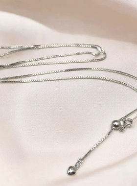 纯银加长可调节毛衣链经典爱心