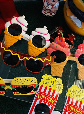 别减肥了~午餐美食汉堡薯条搞怪写真自拍太阳眼镜酒吧聚会派对