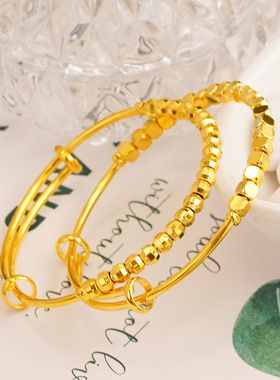 古法沙金爆闪猫眼珠手链