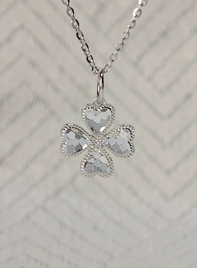 S925纯银幸运四叶草项链