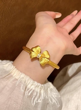 沙金点钻立体金色古法大蝴蝶结