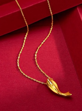 鱼你在一起~质感小海豚项链女18k包金小金鱼轻奢气质设计级感潮流