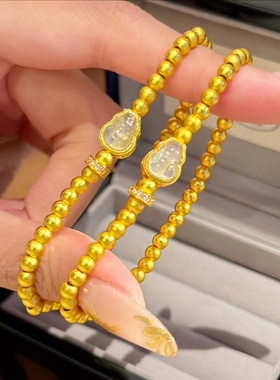 古法沙金新中式复古风手镯