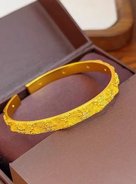 古法沙金爆闪碎碎冰手镯