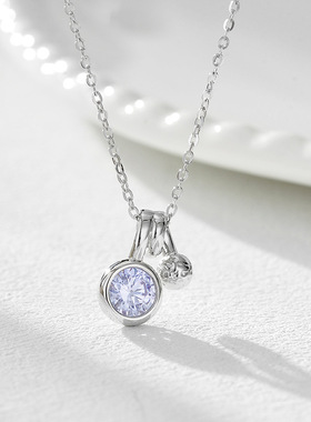 S925纯银锆石吊坠项链