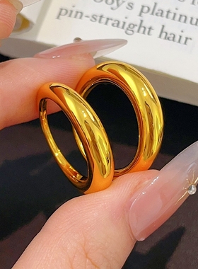 金店同款沙金亮面泥鳅背面包戒指