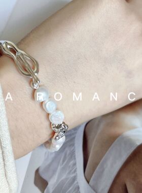 女珍珠纯银复古小众手链设计感金