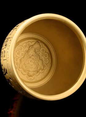 百福铜缸摆件聚宝盆存钱罐黄铜