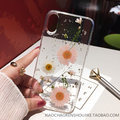 永生花真干花适用12苹果X手机壳iPhone7/8plus滴胶8p软套11ProMax