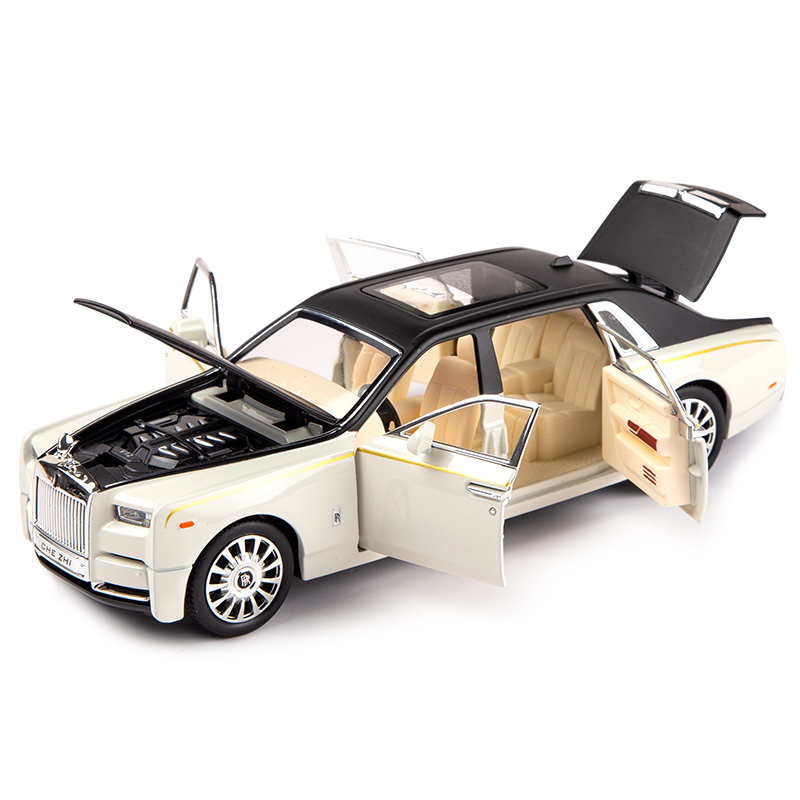 汽车模型1:24仿真劳斯莱斯幻影合金车模六开门儿童玩具车男孩礼物 - 图3