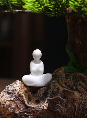 仿真迎客松绿植树叶树枝盆栽假花塑料花摆件假松树道具盆景装饰品