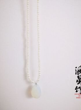 似锦姜似同款项链水滴形珍珠项链锁骨链颈链颈饰配饰景甜白玉石