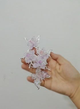 百花杀沈汐和孟子义同款发饰仿妆蝴蝶花发簪流苏头饰古风配饰仿妆