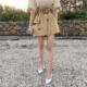 Dongdaemun Gentle Lace Double Breasted Skirt Beige Skirt