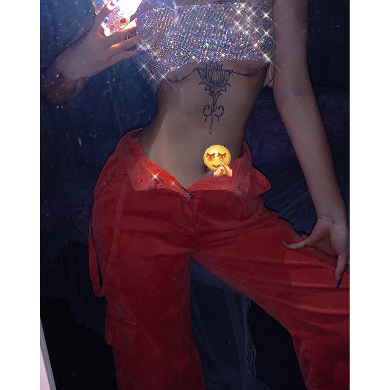 小众ins闪耀镶水钻石吊带抹胸 全满钻亮晶晶片圣诞节内搭短款背心,淘宝优惠券,粉丝福利购,淘宝优惠卷