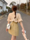 Dongdaemun Gentle Lace Double Breasted Skirt Beige Skirt
