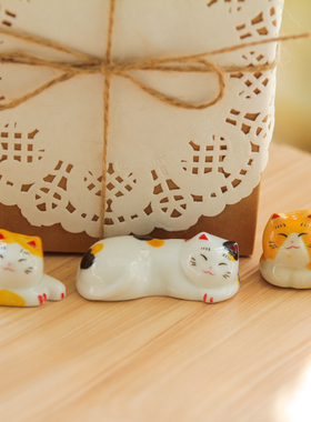 zakka陶瓷三只小猫微笑脸包邮送