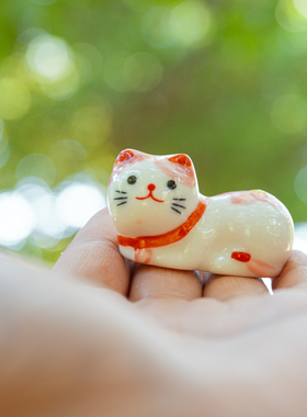 陶瓷可爱招财猫桌面摆件