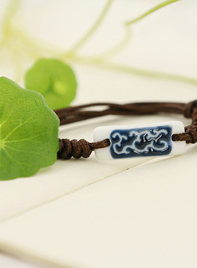 陶瓷饰品编织复古手链