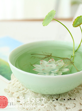 景德镇陶瓷香炉手工捏制莲花碗