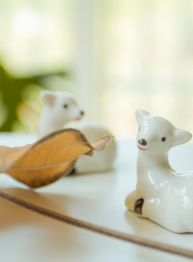 摆设zakka家居小鹿动物饰品白瓷