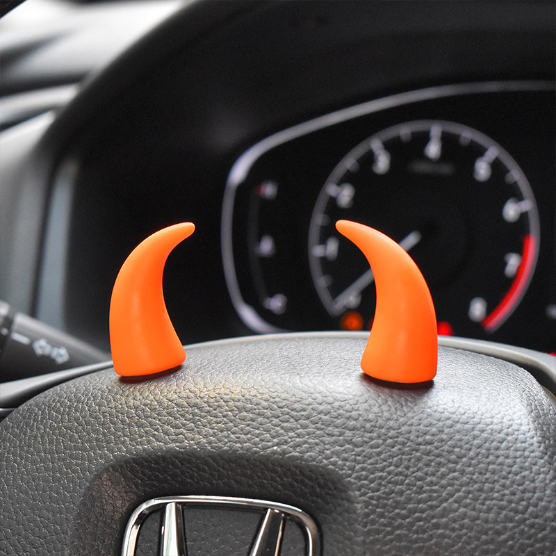 创意搞笑车载中控台显示屏小牛角方向盘恶魔角可爱汽车装饰品摆件,淘宝优惠券,粉丝福利购,淘宝优惠卷