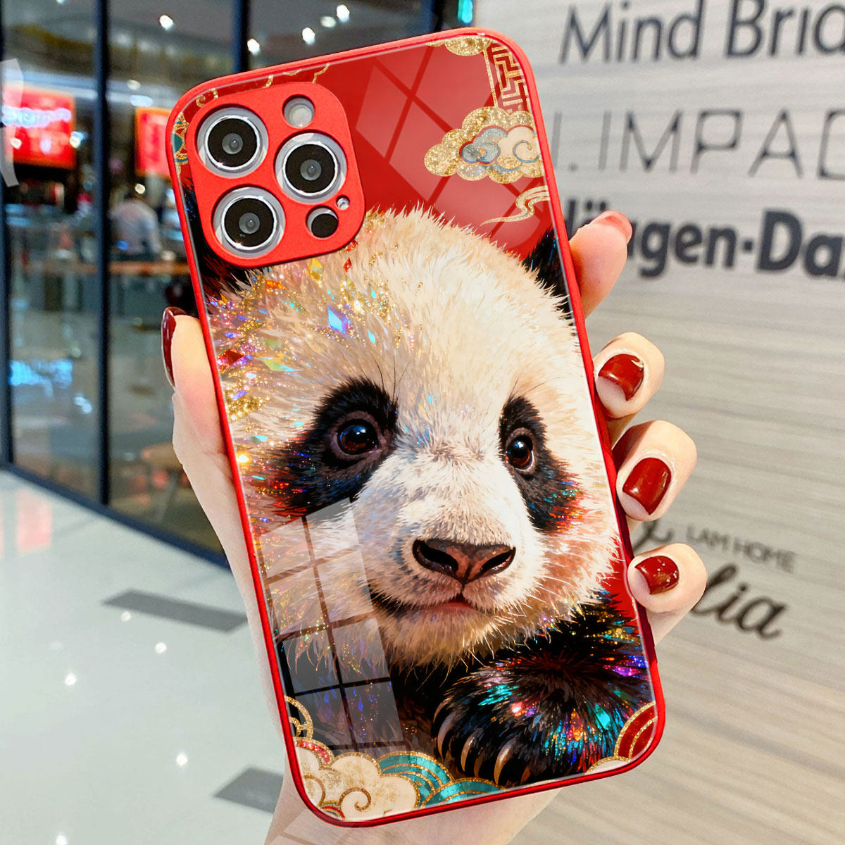 适用苹果17手机壳iphone14可爱熊猫华丽红色中国风OPPOFindx9祥云VIVOIQOO15华为nova14活力版荣耀400小米17p,淘宝优惠券,粉丝福利购,淘宝优惠卷