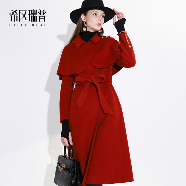 Hitch Rip high-end pure wool coat 2023 new autumn and winter retro beautiful cape shawl double-sided woolen coat