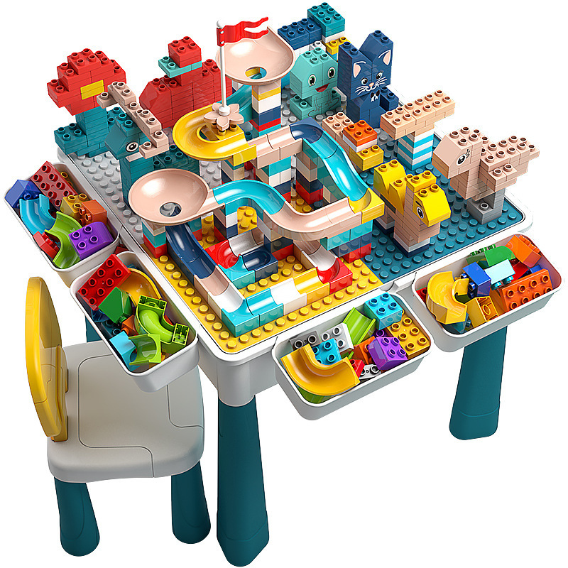 兼容乐高桌多功能积木桌益智拼装儿童积木颗粒拼插游戏桌玩具 - 图3