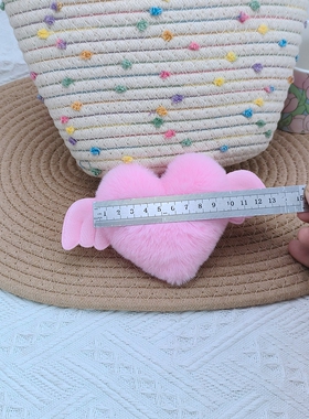 Lolita女生发夹毛绒爱心翅膀发饰