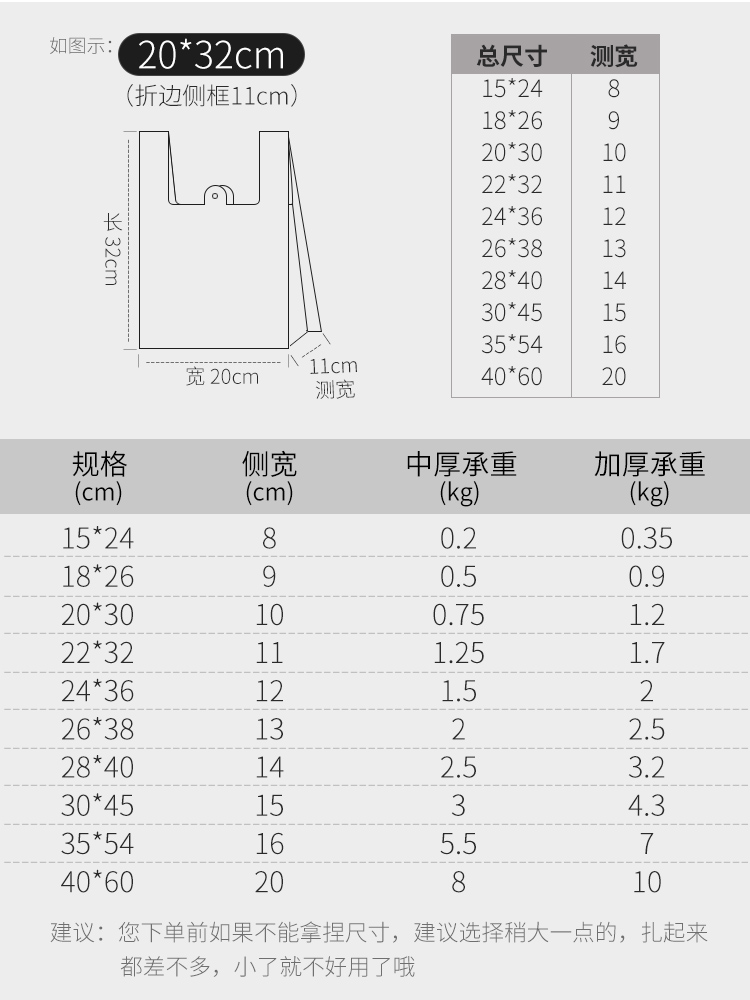 背心式保鲜袋食品袋子家用食品级加厚专用一次性手提塑料袋背心袋 - 图2