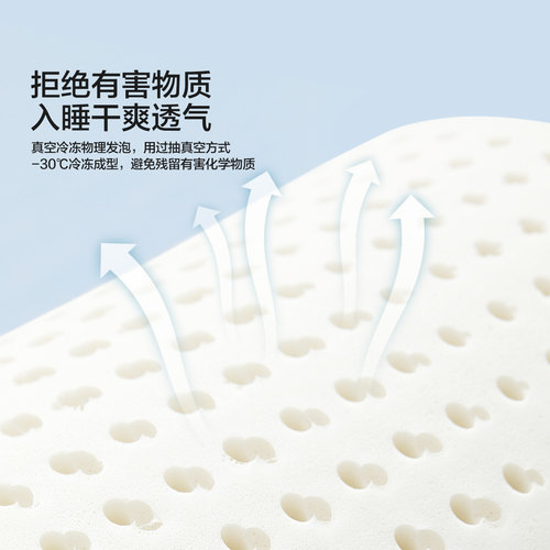 水星家纺93%原液进口乳胶枕芯A类抑菌可水洗枕头单只呵护颈椎 - 图3