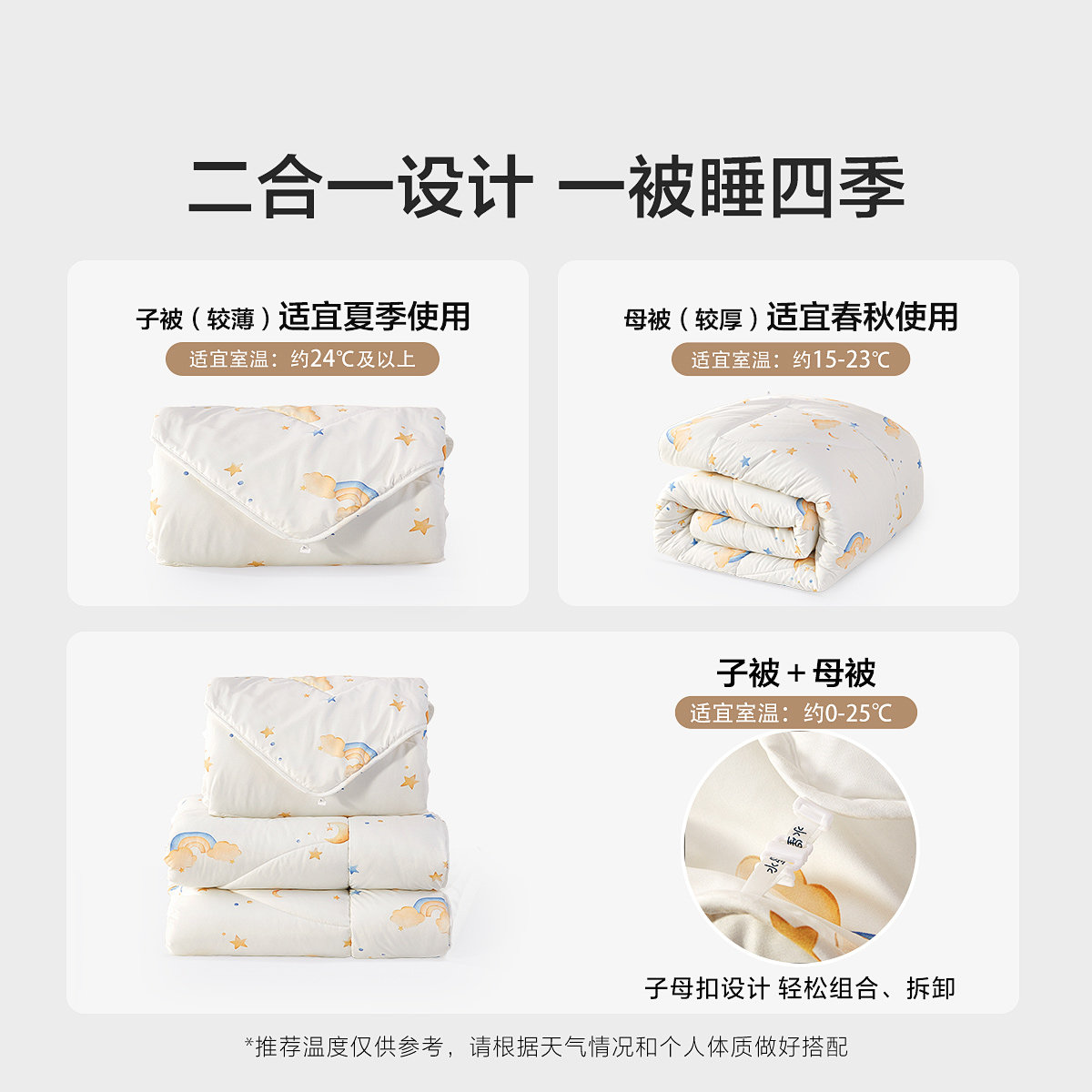 水星家纺大豆二合一子母被儿童四季被芯母婴A类抑菌低敏被子床品,淘宝优惠券,粉丝福利购,淘宝优惠卷