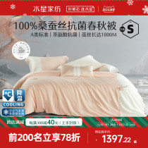 Water Stars Home Textile 100% silk quilt Qiufeng white jade silk quilt with core antibacterial silk quilt Two-in-one quilt bed product